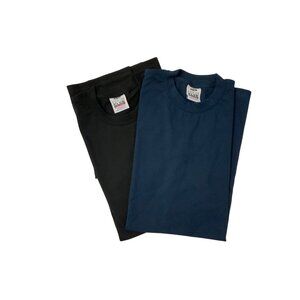 Pro Club Heavyweight T-Shirts XL-Tall Bundle Of 2 Black & Navy 100% Cotton